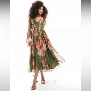 ASOS Green Floral Maxi Dress